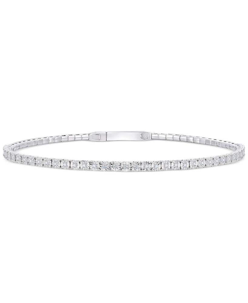 Diamond Illusion Tennis Bracelet (1/4 ct. t.w.) in Sterling Silver