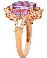 Le Vian Multi-Gemstone (4-3/8 ct. t.w.) & Nude Diamond (3/8 ct. t.w.) Statement Ring in 14k Rose Gold
