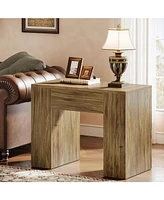 Tribesigns 31.5" Farmhouse End Side Table, Mid-Century Modern Sofa Side Table with Heavy-Duty Wooden Pedestal for Living Room, Bedside Nightstand