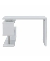 45" White Corner Writing Desk