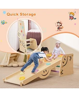 Wooden Climbing Toy Triangle Climber Set with Seesaw