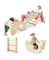 7-in-1 Indoor Climbing Toys for Toddlers with Reversible Ramp