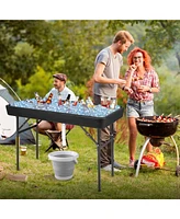 4 Feet Plastic Party Ice Folding Table with Matching Skirt