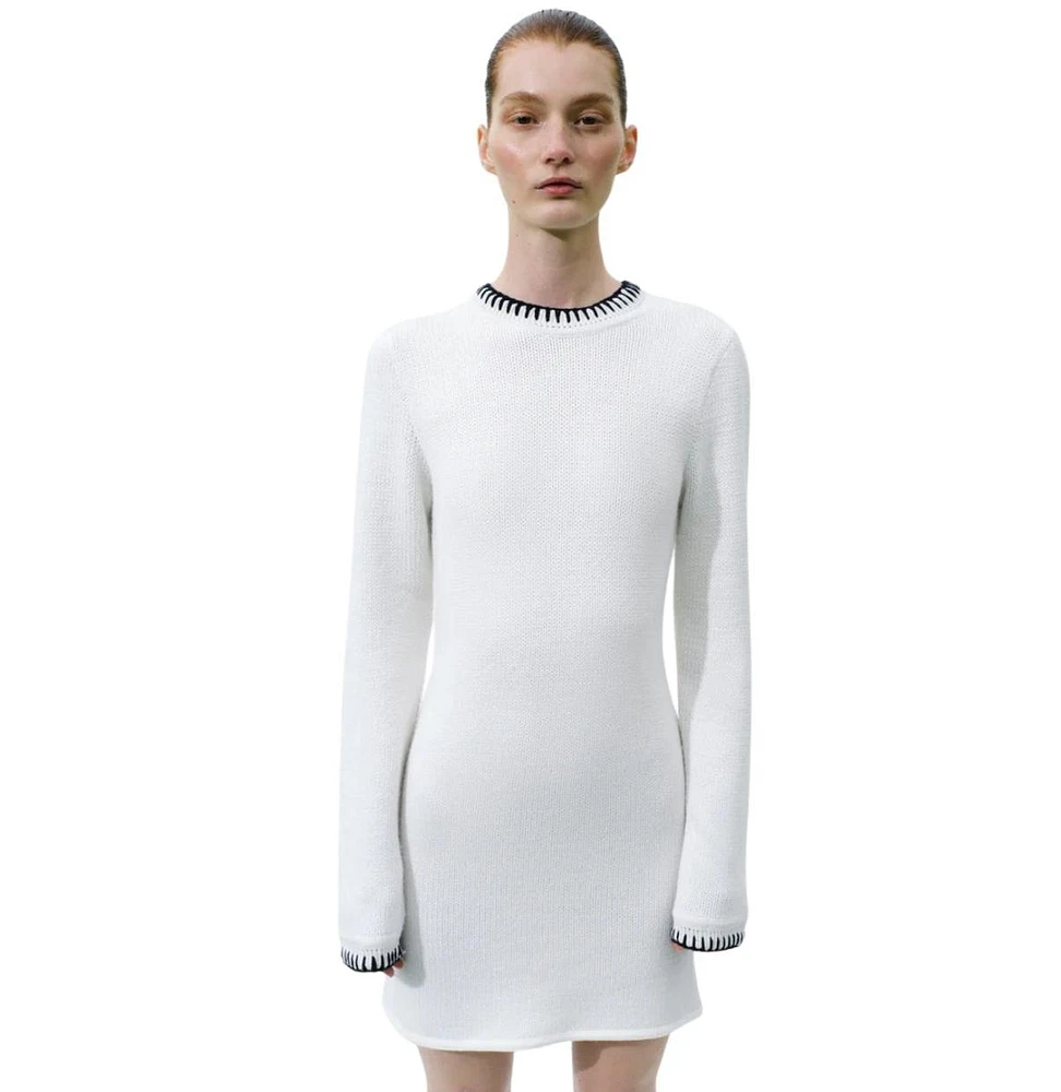 Labeca London Women's Scarlett Contrast Stitch Wool Mini Dress