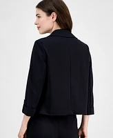 Anne Klein Women's Notched Collar Drapey Cropped Jacket