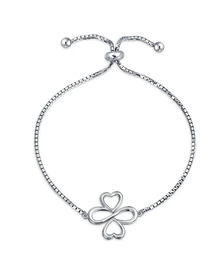 Bling Jewelry Ayllu Heart Infinity Clover Love Luck Unity Bolo Bracelet Sterling
