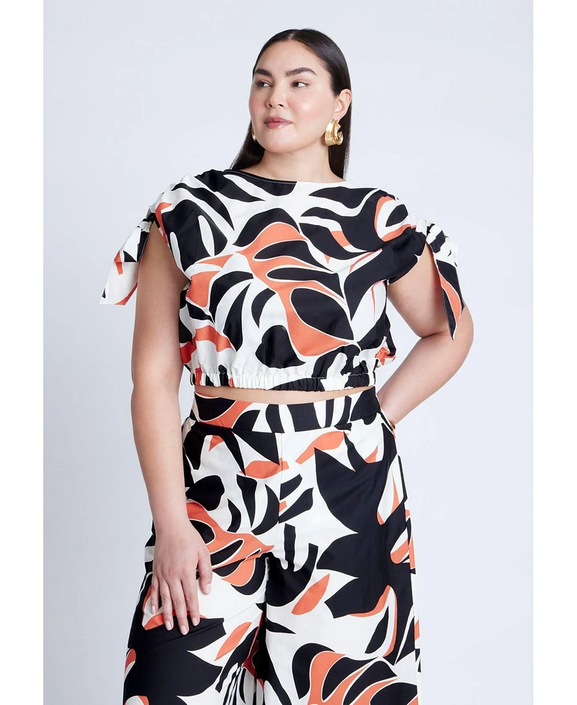 Eloquii Plus Shoulder Tie Crop Top