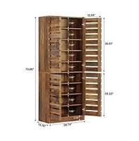 Tribesigns 9-Tier Shoe Cabinet Set of 2, 70.8" Tall Shoe Storage Cabinet with Adjustable Shelves for Entryway, Hallway, Closet, Living Room