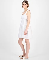 Pink Rose Juniors' Bubble-Strap Tiered Mini Dress