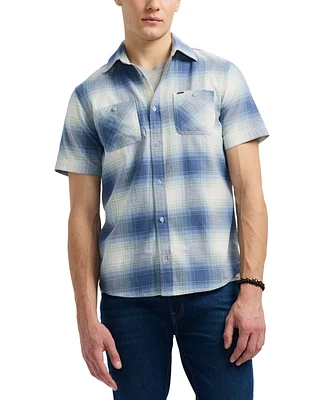 Men's Sagrino Short Sleeve Plaid Button-Front Shirt