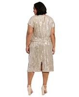 Muse Plus Short-Sleeve Sequined Top