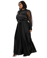 Muse Plus Satin Wide-Leg Pants