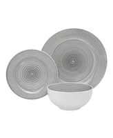Godinger Spiral Grey 12 Pc. Dinnerware Set, Service for 4