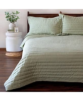 French Linen Channel Stitch Quilt & Sham Set