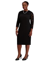 Kasper Women's Lace-Sleeve Sheath Dress, Regular & Plus Sizes