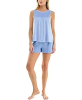Roudelain Women's Eyelet Tank Top & Short Pajama Set