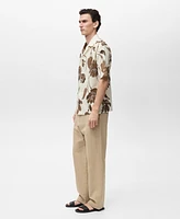 Mango Men's Bowling Collar Floral-Print Shirt