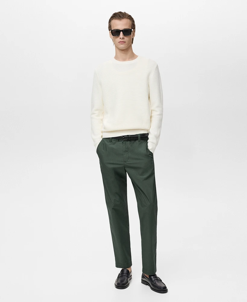 Mango Men's Adjustable Drawstring Cotton Pants