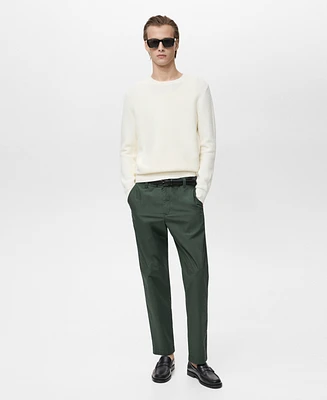 Mango Men's Adjustable Drawstring Cotton Pants