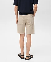 Mango Men's Denim Washed Effect Bermuda Shorts