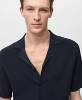 Mango Men's Ribbed Structure Shirt