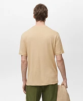 Mango Men's Linen Slim-Fit T-Shirt