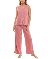 Roudelain Women's Tank & Wide-Leg Pant Pajama Set