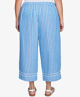 Ruby Rd. Plus Yarn Dye Stripe Relaxed Soft Capri Pants