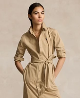 Polo Ralph Lauren Women's Belted Cotton Midi Shirtdress
