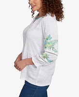 Ruby Rd. Plus Solid Embroidered Textured Knit Top