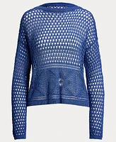 Lauren Ralph Lauren Women's Pointelle-Knit Linen-Blend Sweater