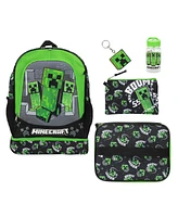 Minecraft Creepers 5-Piece 16” Backpack Set For School & Travel