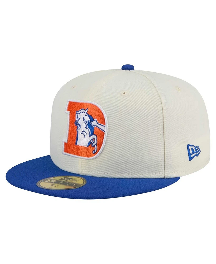 New Era Men's White/Royal Denver Broncos Main 59FIFTY Fitted Hat