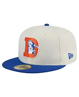 New Era Men's White/Royal Denver Broncos Main 59FIFTY Fitted Hat