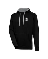 Antigua Men's Black New York Yankees Metallic Victory Pullover Hoodie