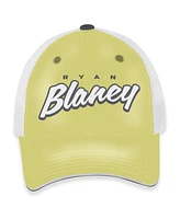 Checkered Flag Sports Women's Yellow/White Ryan Blaney Pit Box Adjustable Trucker Hat