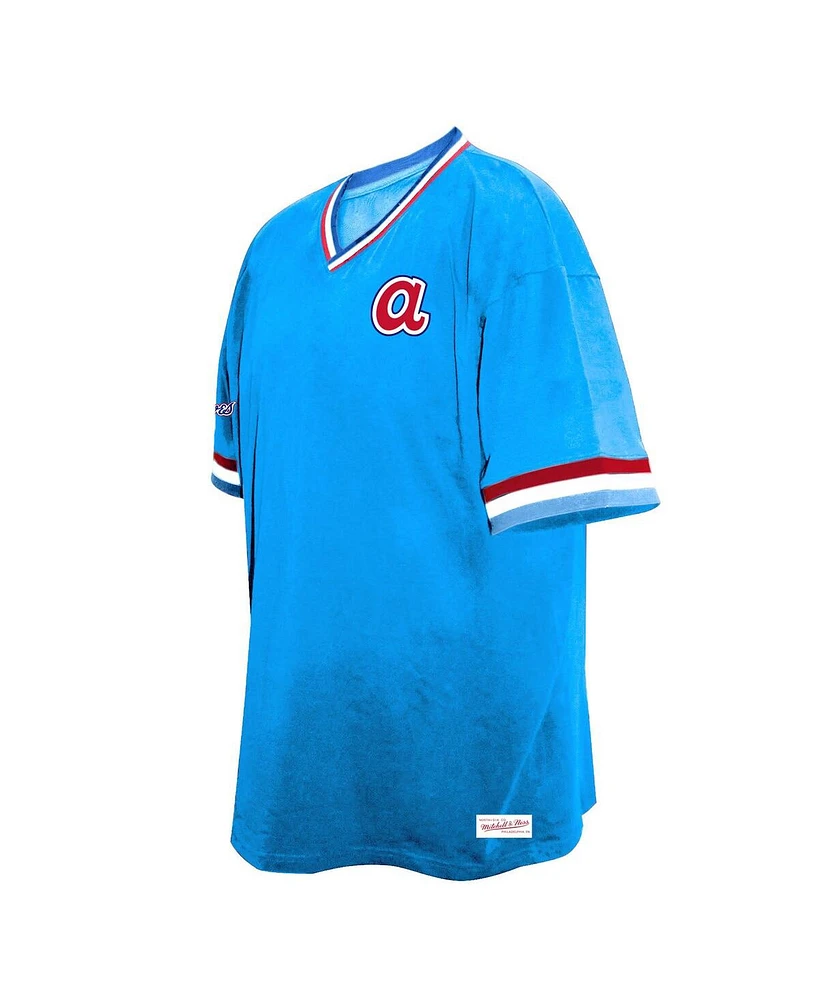 Mitchell & Ness Men's Royal Atlanta Braves Big Tall V-Neck T-Shirt