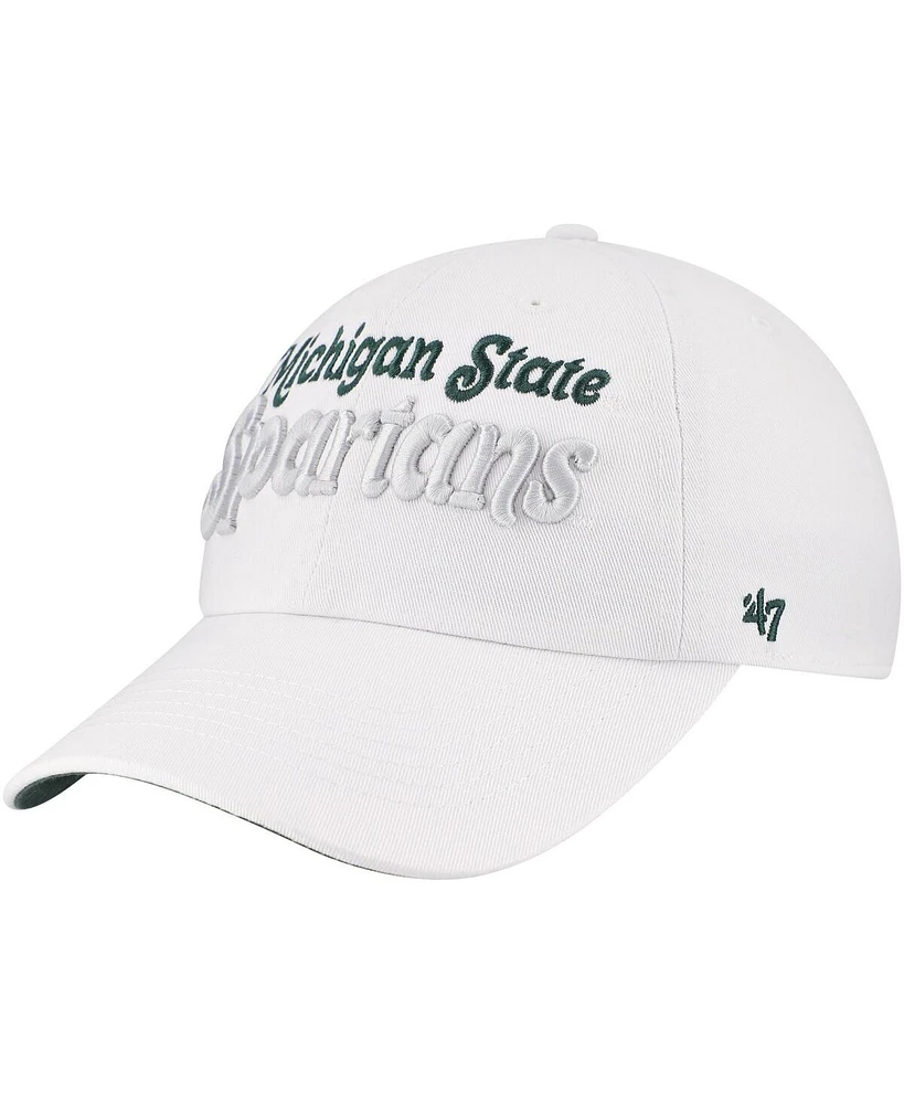 '47 Brand Women's White Michigan State Spartans Pensacola Clean Up Adjustable Hat