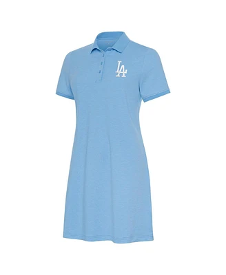 Antigua Women's Light Blue Los Angeles Dodgers Play Through Polo Dress
