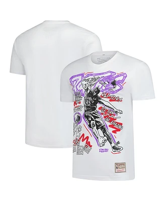 Mitchell & Ness Men's Vince Carter White Toronto Raptors Hardwood Classics Chalked Up T-Shirt