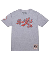 Mitchell & Ness Men's David Ortiz Grey Heather Boston Red Sox Cooperstown Collection Player T-Shirt
