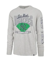 '47 Brand Men's Gray New York Yankees Fair Ball Franklin Long Sleeve T-Shirt