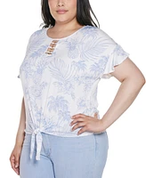 Belldini Plus Pineapple Print Knit Top