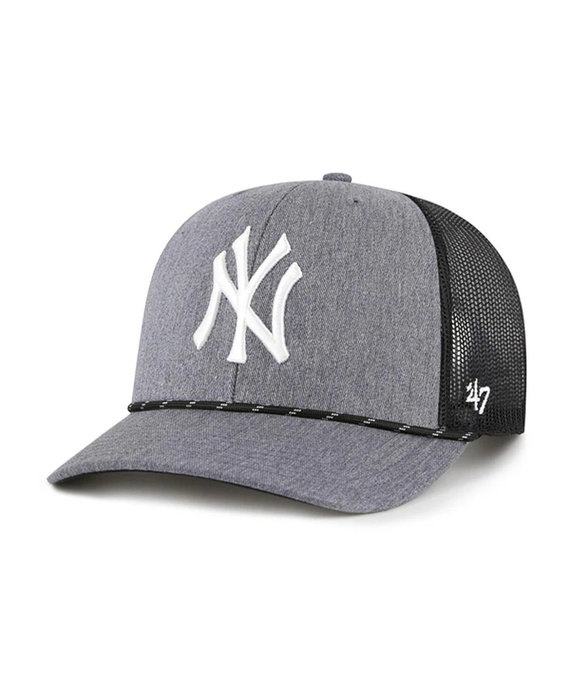 '47 Brand Men's Charcoal New York Yankees Carbon Rope Trucker Adjustable Hat