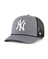 '47 Brand Men's Charcoal New York Yankees Carbon Rope Trucker Adjustable Hat
