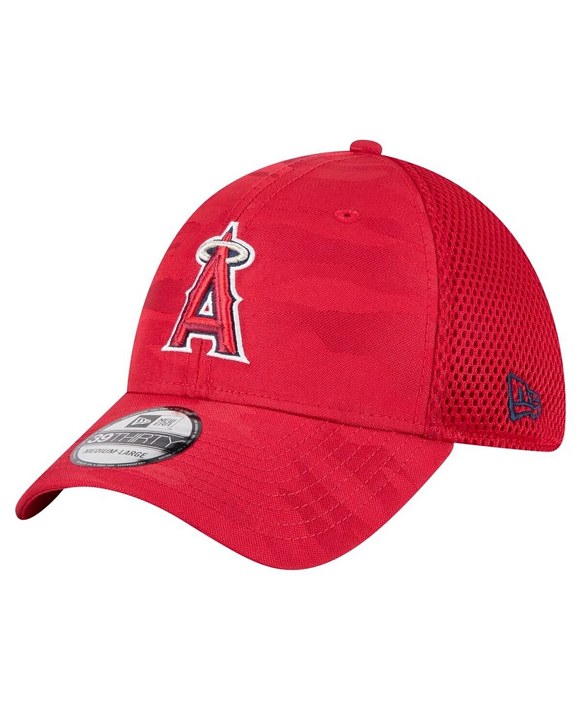 New Era Big Boys and Girls Red Los Angeles Angels Camo 39THIRTY Flex-Fit Hat
