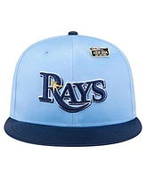 New Era Men's Light Blue/Navy Tampa Bay Rays Satin 59FIFTY Fitted Hat