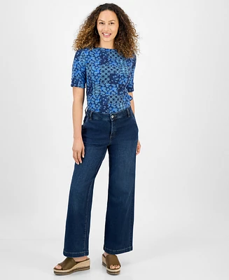 Style & Co Petite Wide-Leg Jeans, Exclusively at Macy's
