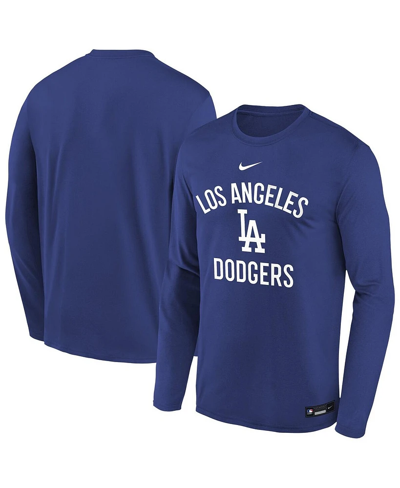 Nike Big Boys and Girls Royal Los Angeles Dodgers Authentic Collection Legend Performance Long Sleeve T-Shirt