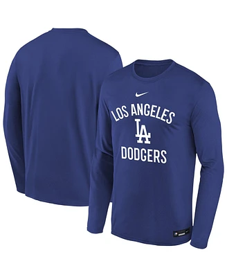 Nike Big Boys and Girls Royal Los Angeles Dodgers Authentic Collection Legend Performance Long Sleeve T-Shirt